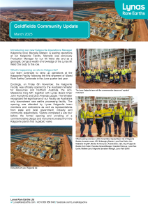 Lynas Goldfields Community Update March 2025